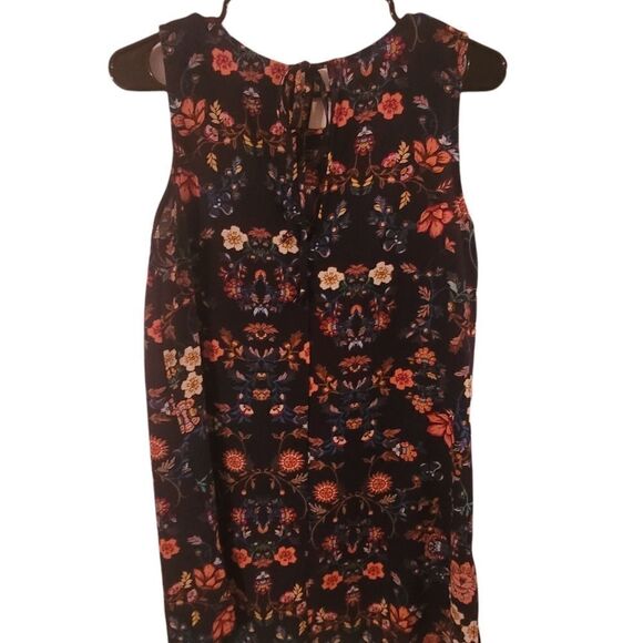 Crew Knit Wear Womens Floral Hi-Low Tank Blouse, Size S - Picture 3 of 6